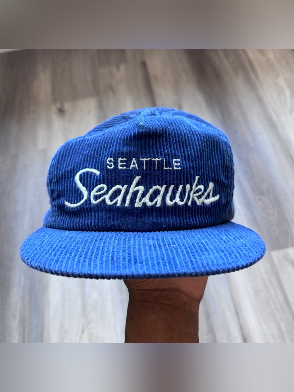 Vintage NFL Seattle Seahawks Sports Specialties The Cord Hat Corduroy Cap Script
